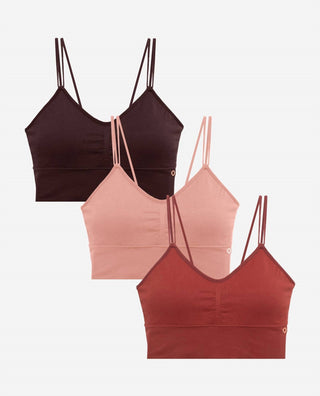 Danskin - 3-pack Seamless Rib Longline With Bungee Pullover Bralette