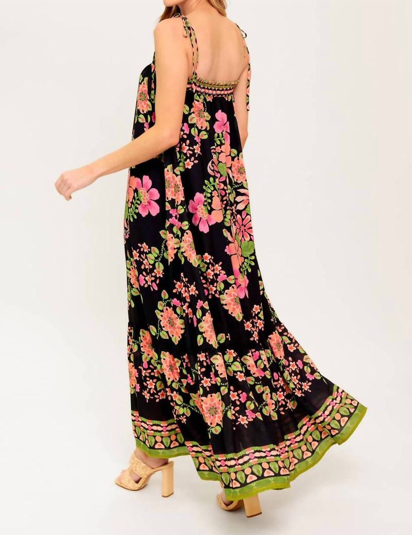 Flying Tomato - Printed Woven Maxi Dress