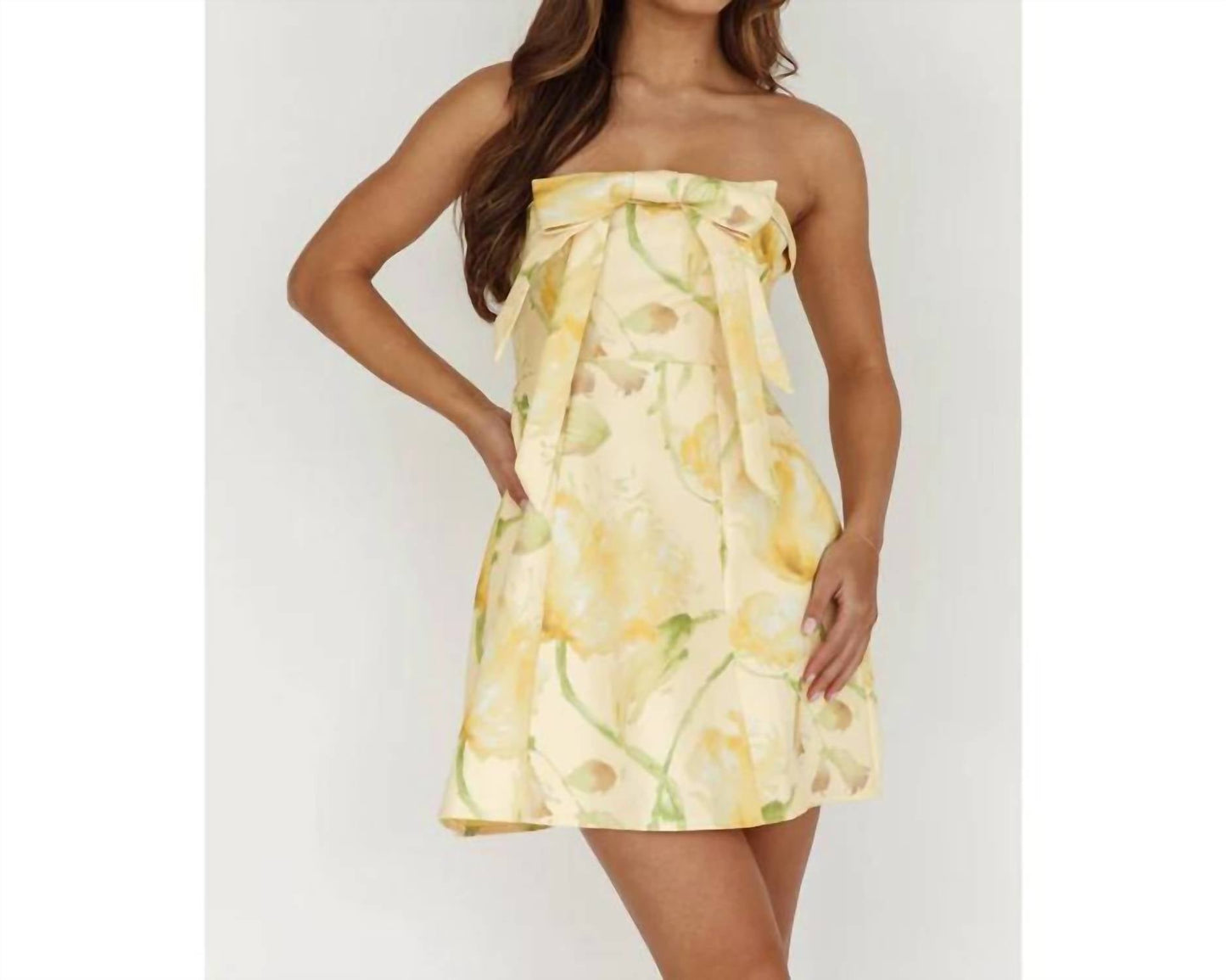 One And Only Collective - Strapless Floral Mini Dress