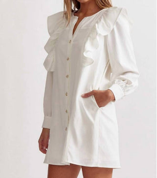 Entro - Button Up Ruffle Detail Dress