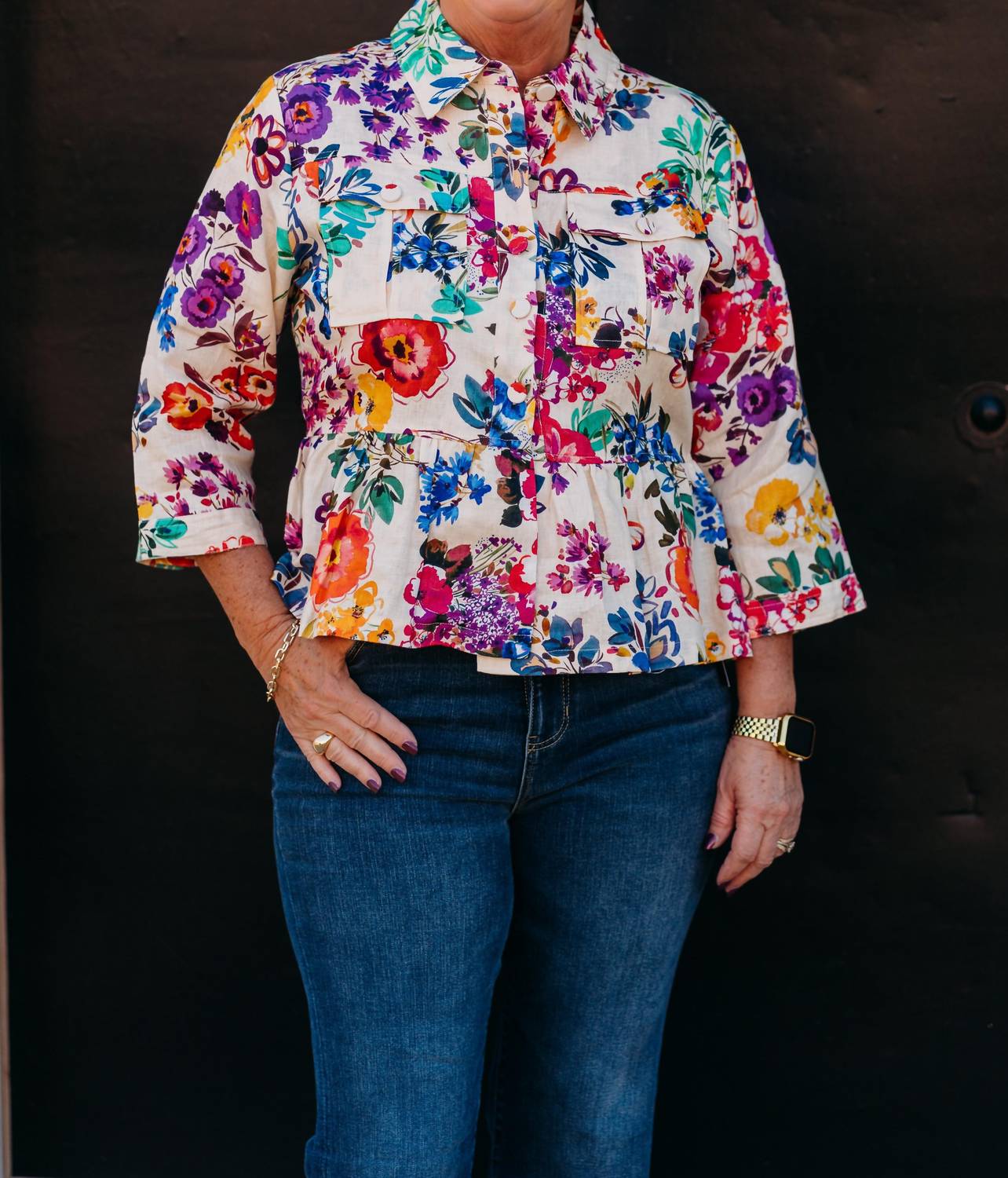 Johnny Was - Peplum Linen Jacket