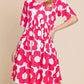 Trendsi - Bombom Flower Print Ruched Dress