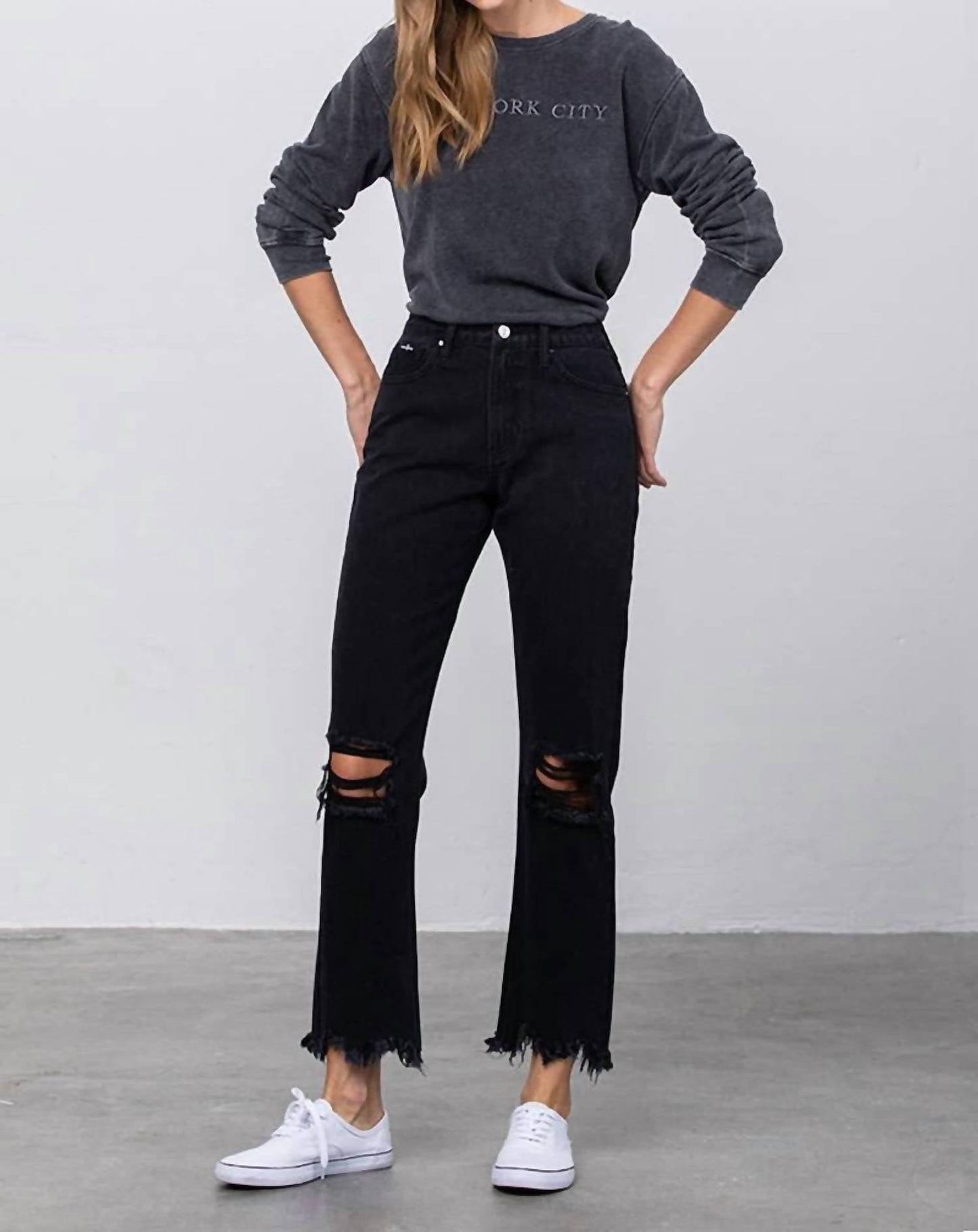 Insane Gene - High Rise Ripped Frayed Jeans