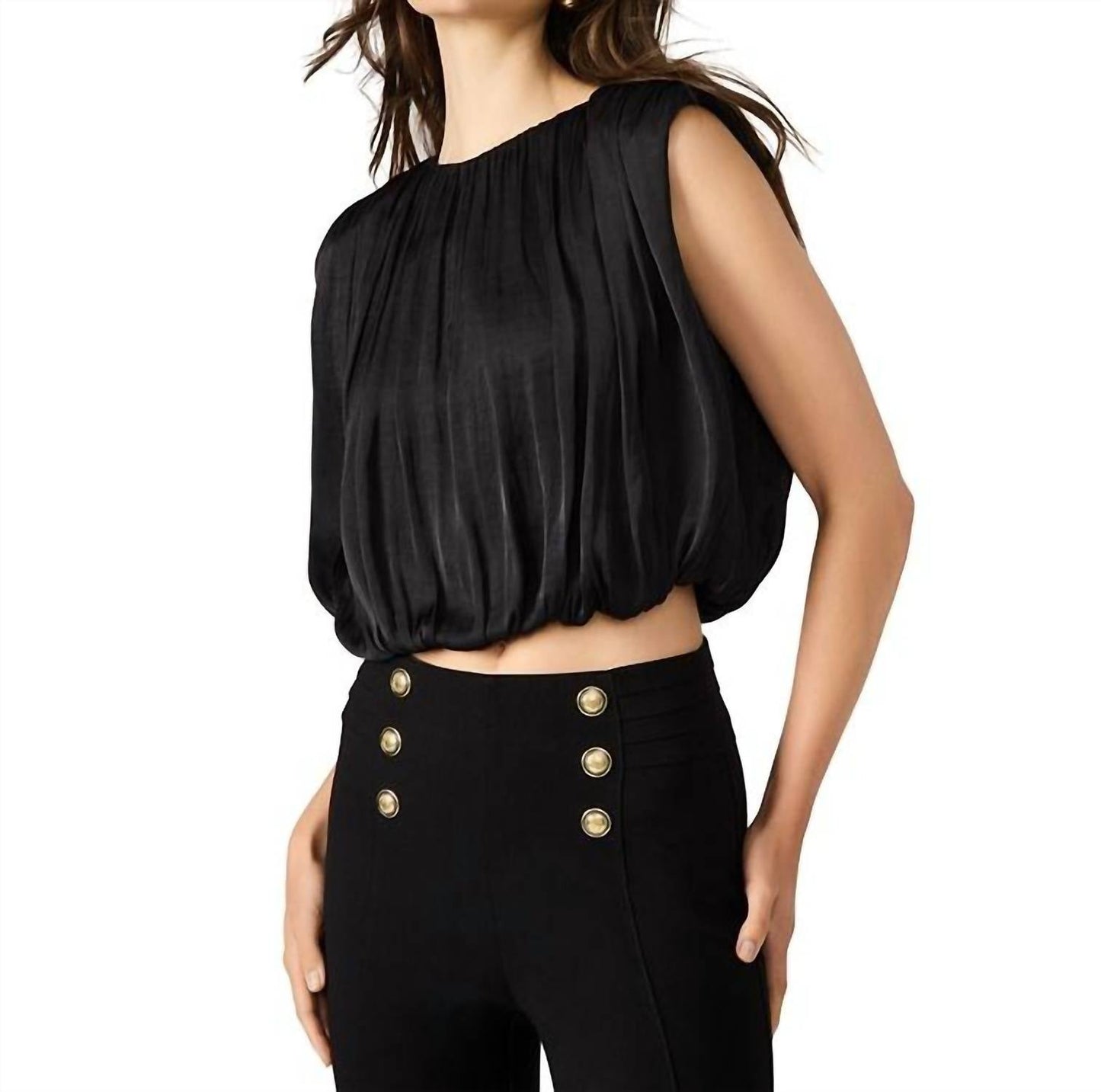 Steve Madden - Cherra Crewneck Bubble Hem Top