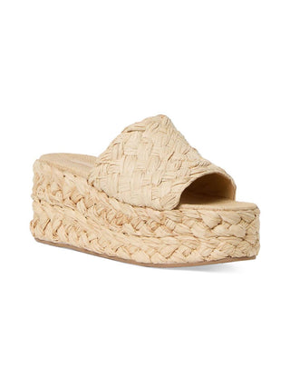 Loeffler Randall - Women's Natural Aaron Platform Raffia Mules