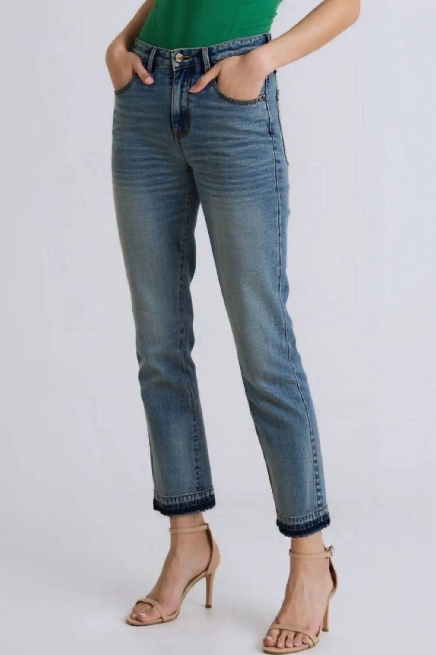 Trendsi - Judy Blue Full Size Mid Rise Rigid Magic Release Hem Jeans
