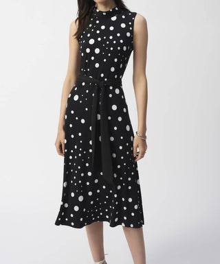 Joseph Ribkoff - Silky Knit Dot Print Fit And Flare Dress