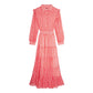 The Kooples - Floral Stripe Tiered Maxi Collared Shirt Dress