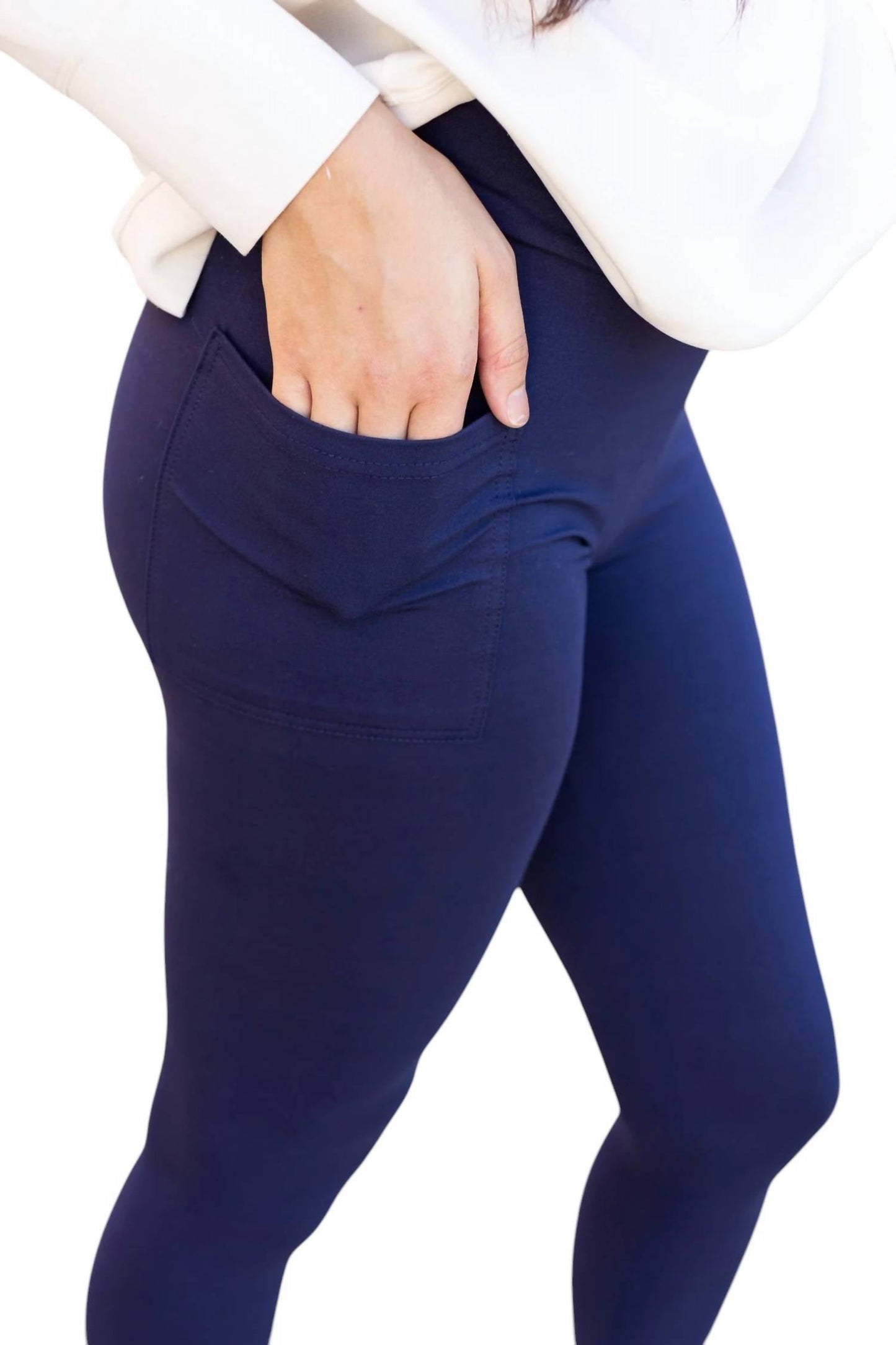 Julia Rose - Nadia Crossover Full Length Leggings with Pockets