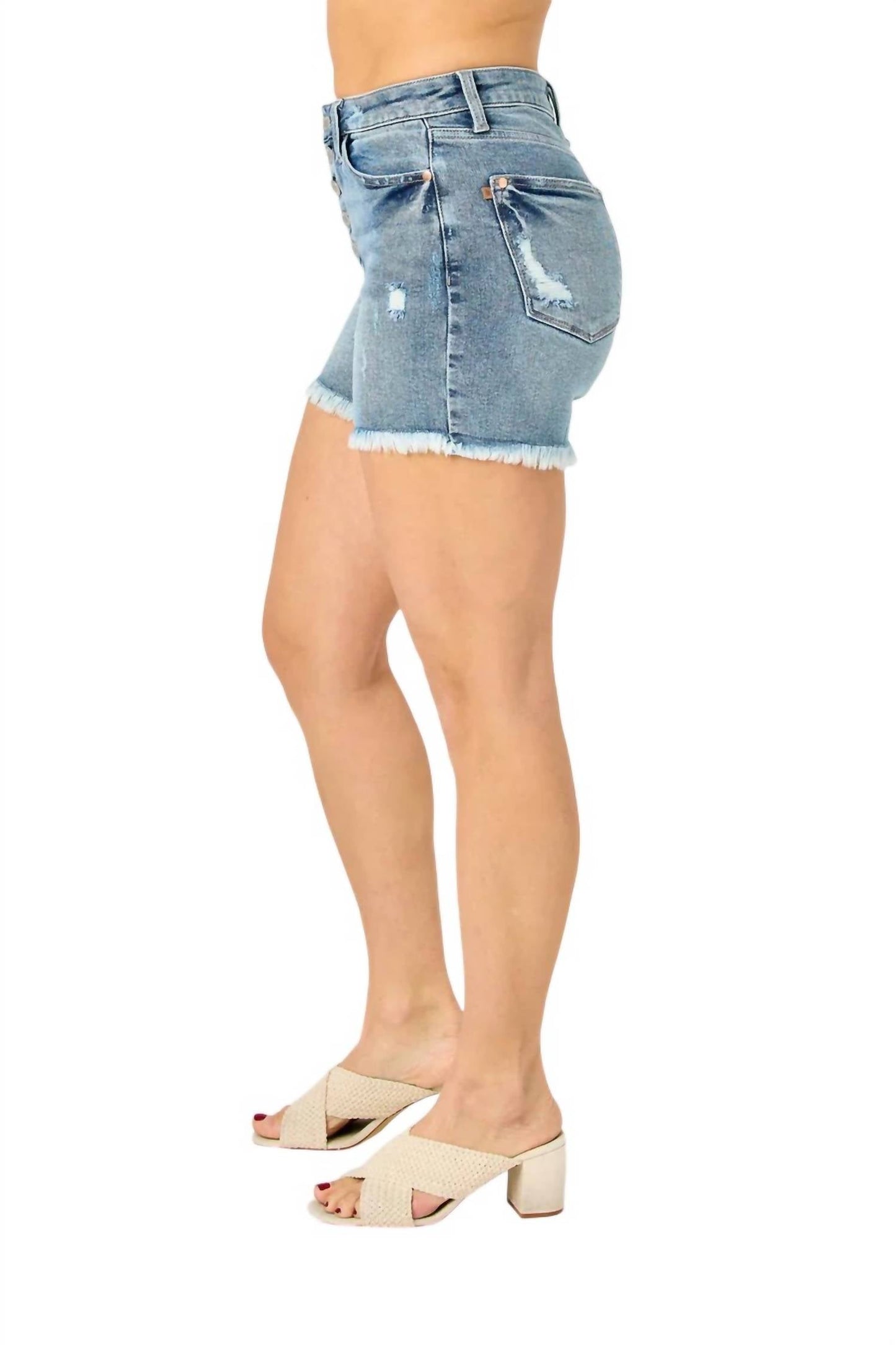 Judy Blue - HI-WAIST BUTTON FLY SHORTS