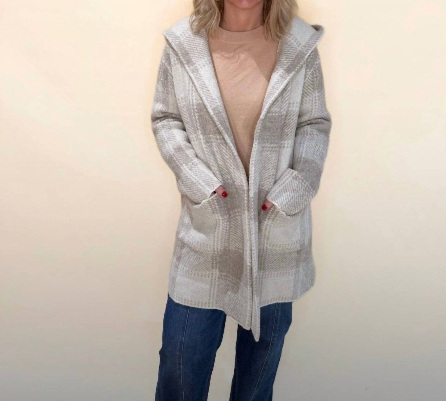 Allie Rose - Veyla Plaid Hoodie Cardigan