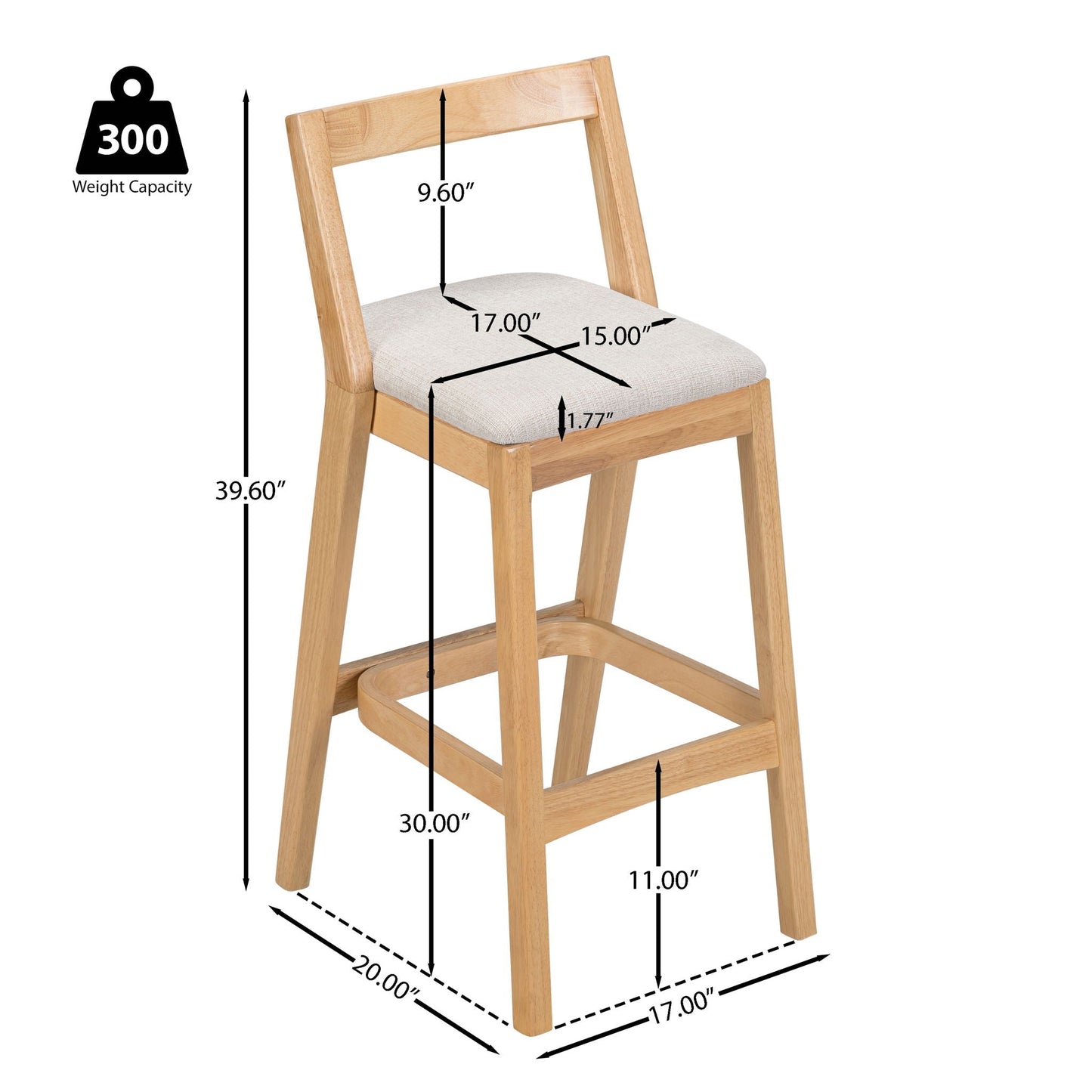 Jasper Indoor Barstool Set of 2