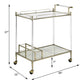 Cirro Antique Mirror Wire Brass Serving Cart