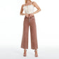 Bayeas - High Rise Wide Leg Twill Pants