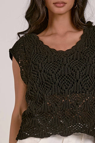 Elan - CROCHET CAP SLEEVE SWEATER