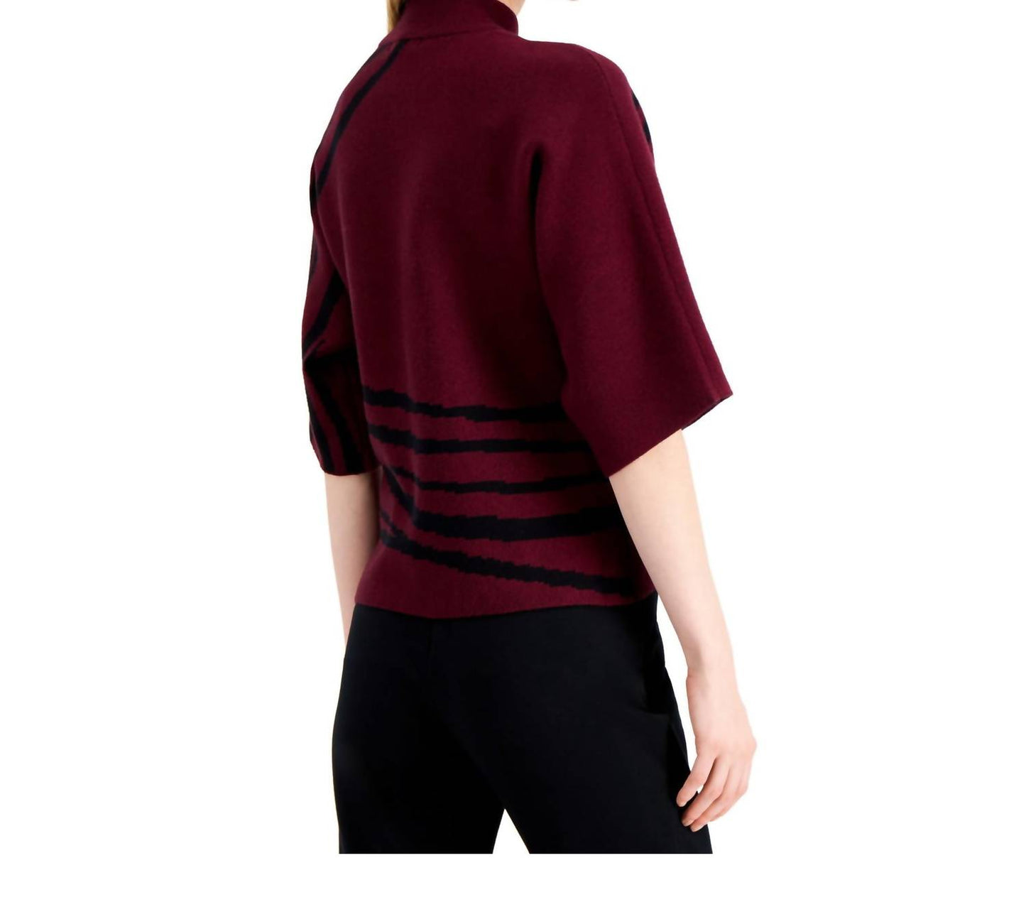 Alfani - High-neck Rayon Blend Elbow Length Sweater