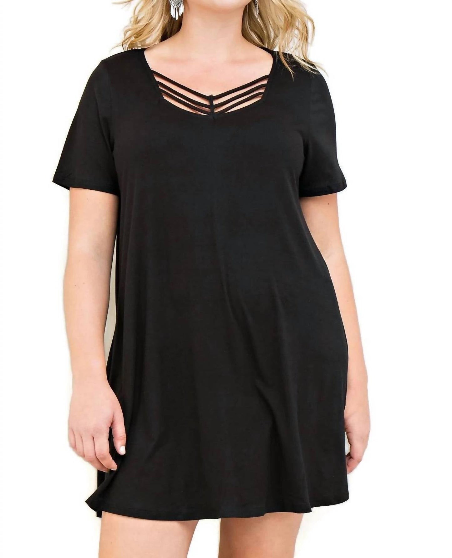 Entro - Modal Strappy Tee Shirt Dress - Plus