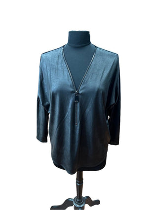 Ariella - Women's Faux V-neck Zipper Top