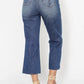 Judy Blue - Wide Leg Crop With Back Pocket Embroidery Jeans