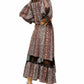 Topshop - Snake Print Lace Trim Midi A Line Dress