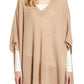 Women's Halogen Easy Cashmere V-Neck Poncho - Brown