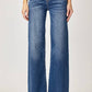 Risen - Frayed Hem Wide Leg Jeans