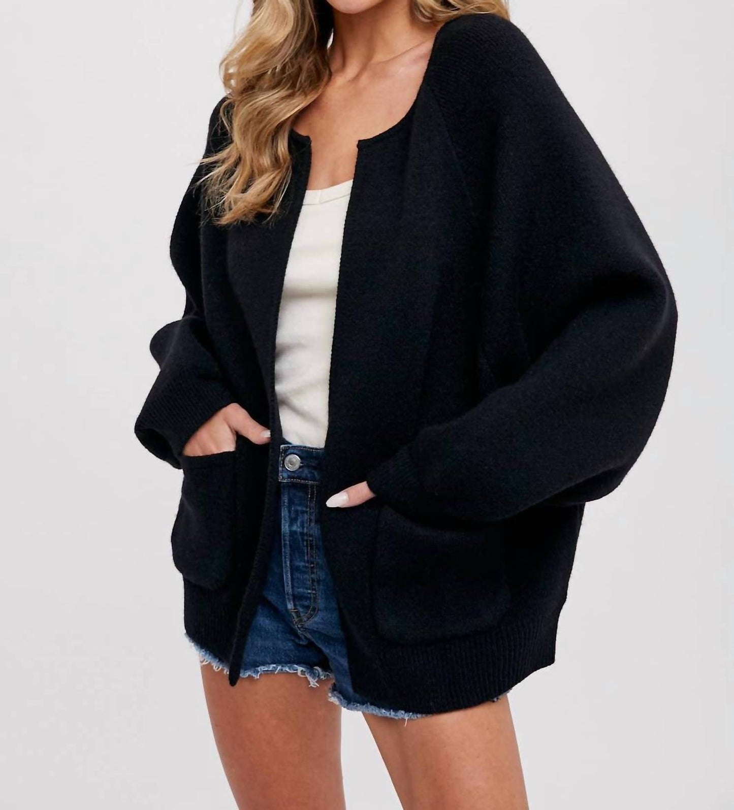 Bluivy - Open Front Sweater Jacket