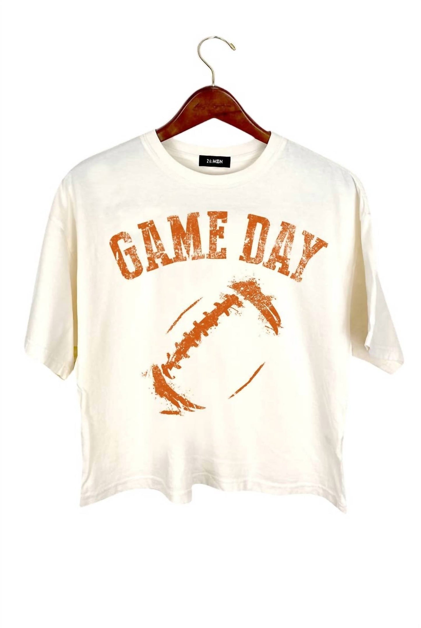 2&Moon - Women's Game Day Football Graphic Crop Tee