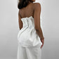 Blue Blush - Pleated Drape Strapless Top