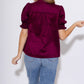 Ivy Jane - Women's Suede Puff Sleeve Top