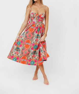 Olivaceous - Splash Midi Dress