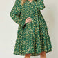 Double Take - Full Size Printed Ruffle Hem Long Sleeve Tiered Dress