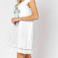Davi & Dani - Embroidered Square Neck Mini Dress