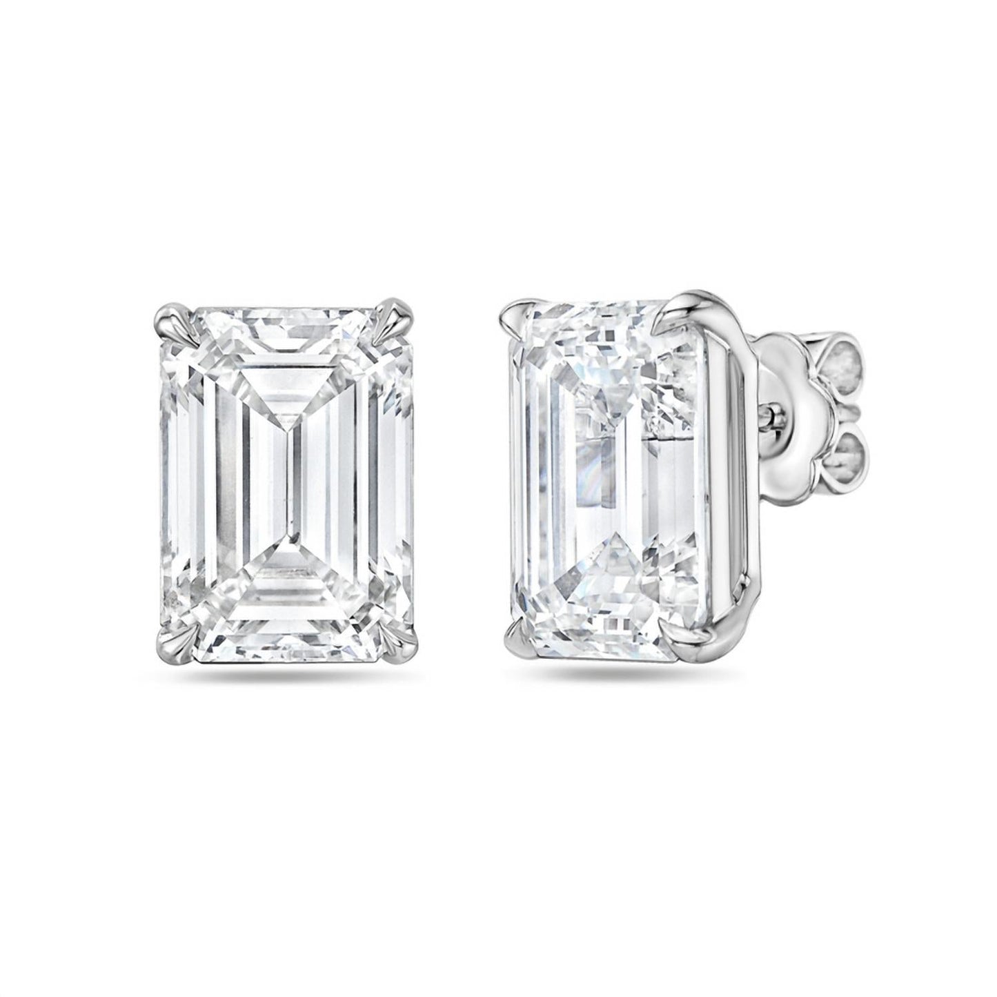 Diana M Jewels - Lab Grown Emerald Cut Diamond Stud Earrings – 2.00 Ct