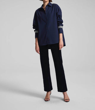 A.L.C. - Calvin Crystal Embellished Long Sleeve Shirt