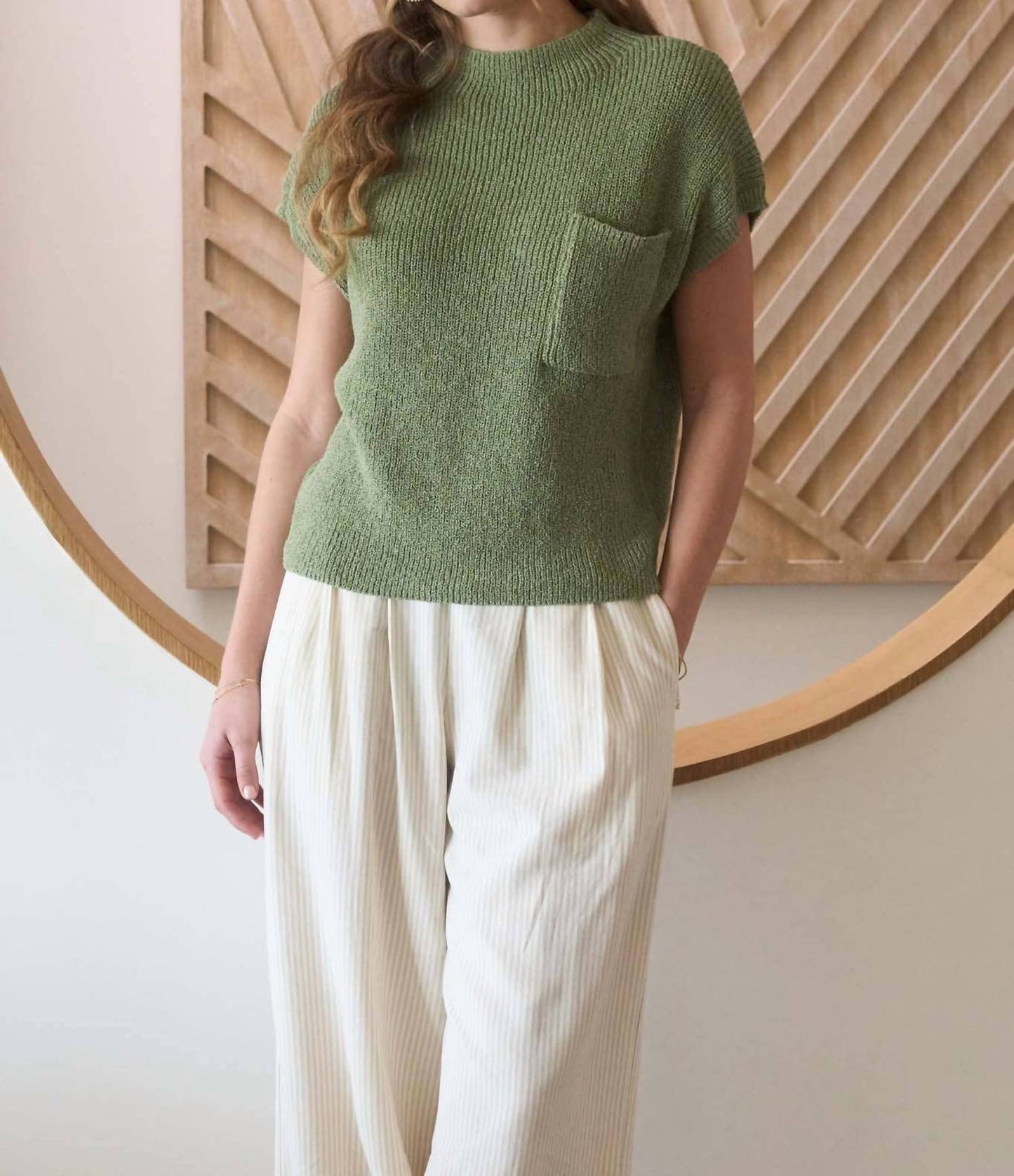 Blu Pepper - Mock Neck Short Sleeve Sweater