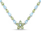 29.48 Carat Genuine Blue Topaz and Peridot .925 Sterling Silver Necklace