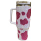 Julia Rose - 40 Oz Cow Print Rhinestone Tumbler