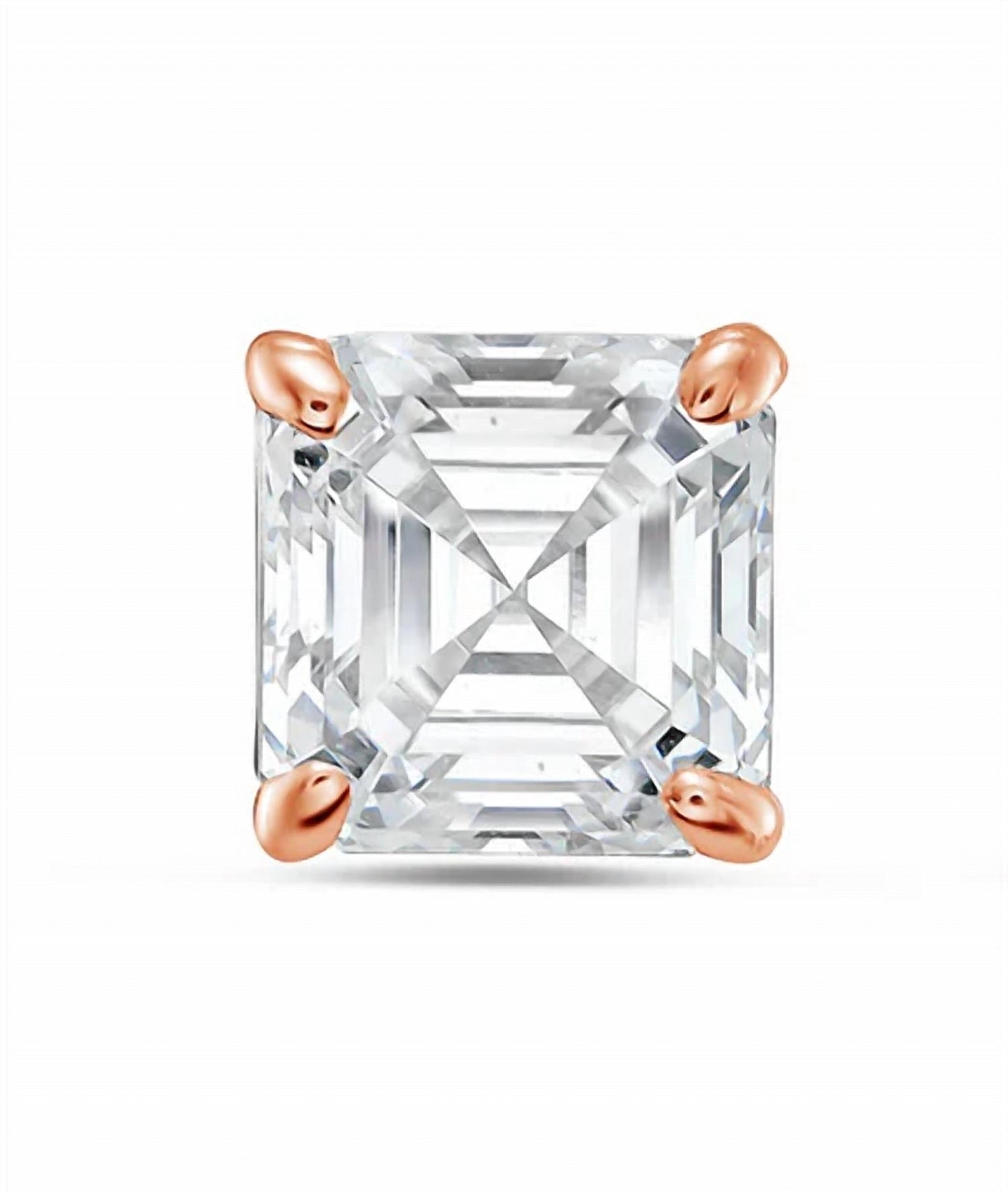 Diana M Jewels - 3.00 Cts Lab Grown Asscher Cut Stud Earrings