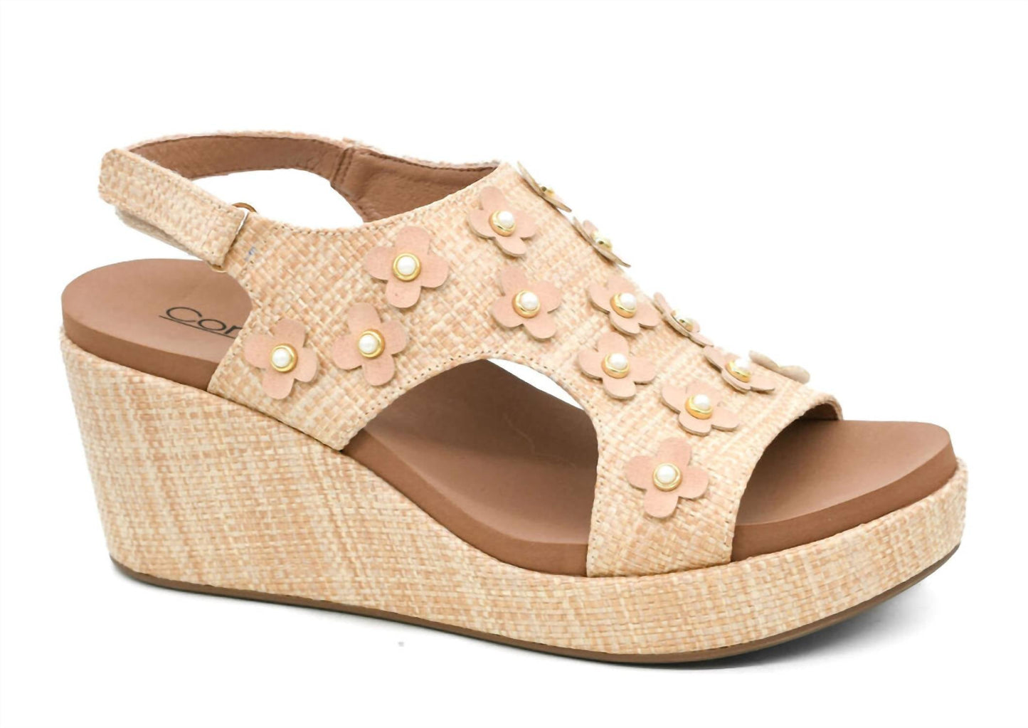 Corkys Footwear - Women's Carley Raffia Flower Wedge Sandal