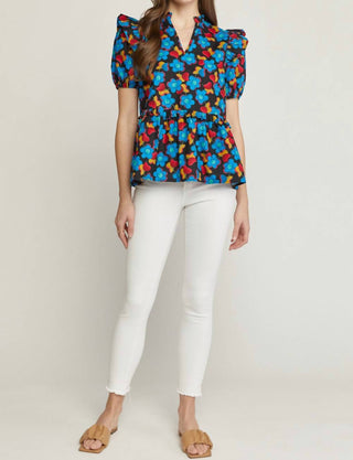 Entro - Floral & Ruffle Top