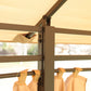 Khaki Outdoor Patio Gazebo Canopy Tent with Ventilated Double Roof