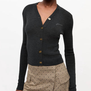 Ganni - Mini Ribbed Merino Cardigan