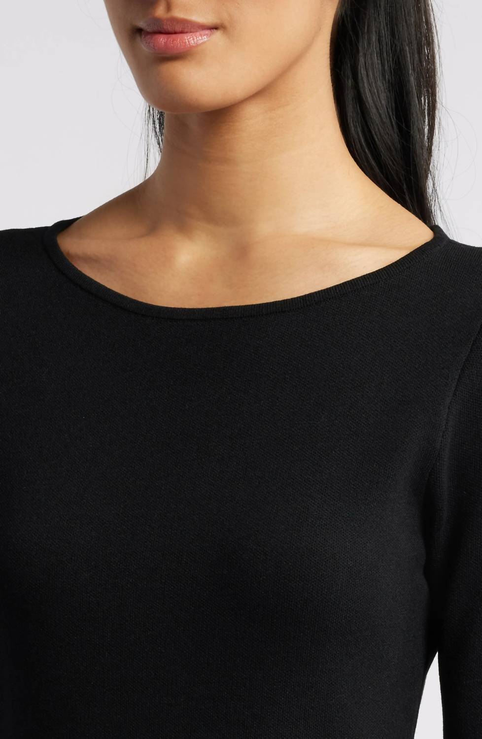 Anne Klein - Fringe Hem Sweater Dress