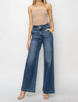 Risen - High Rise Double Button Jeans