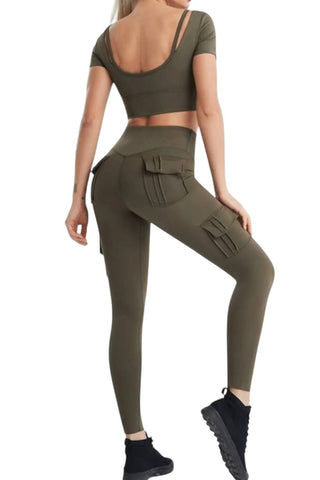 Rockstar Peach - Sgt Pocket Leggings