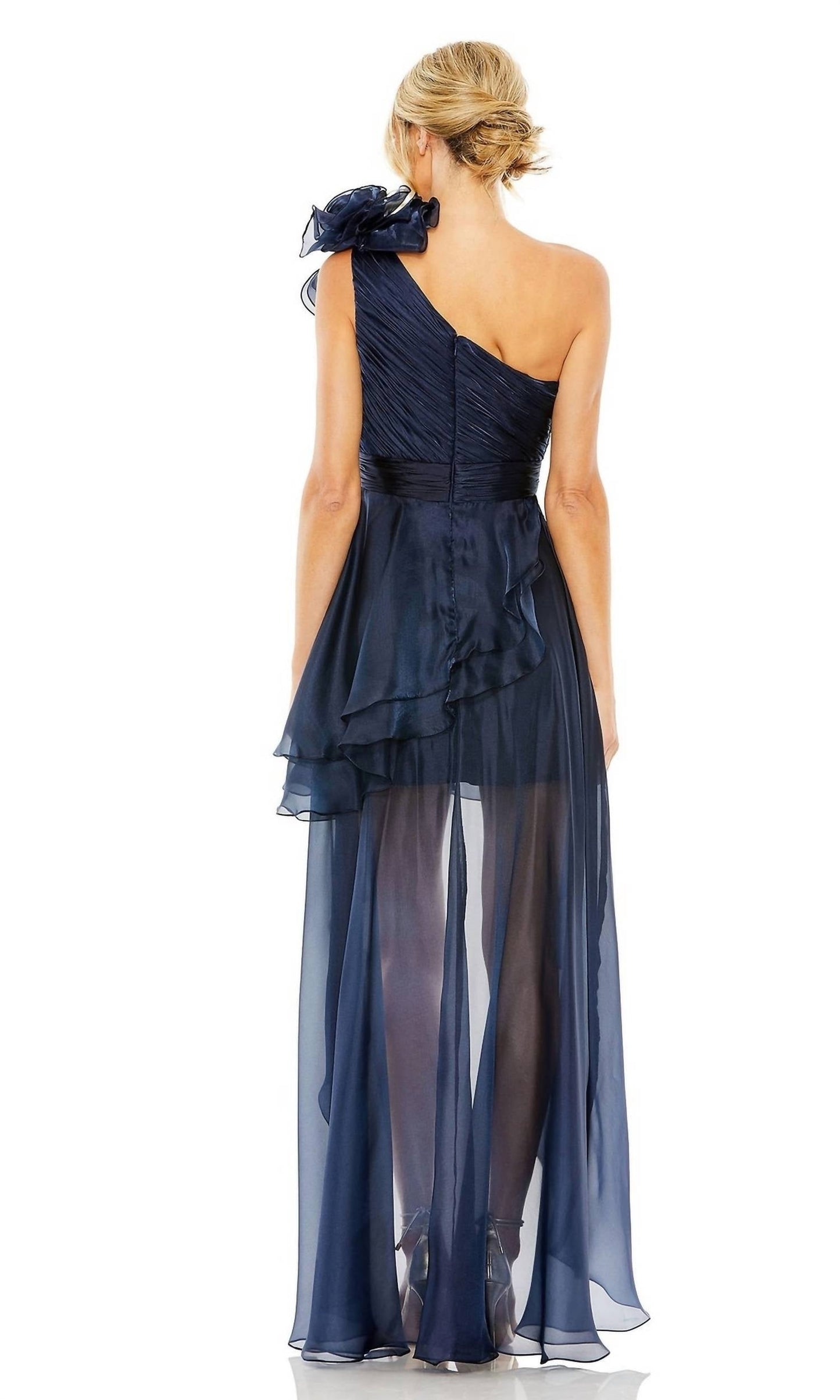 Mac Duggal - One Shoulder Ruffle Hi-lo Gown