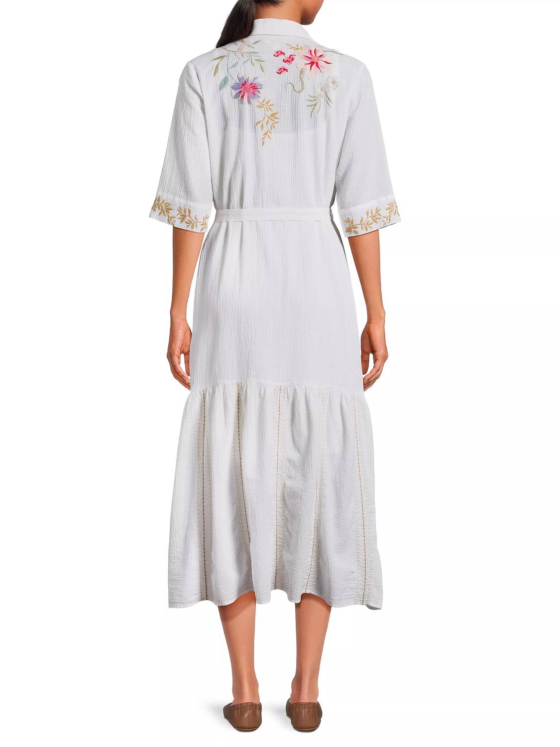 Johnny Was - Darcey Henley Tiered Shirt Dress With Slip