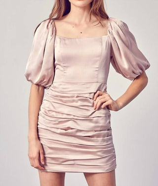 Do+Be - Puff Sleeve Satin Dress