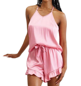 Bella Sleep + Spa - Cami And Velvet Ruffled Short Set